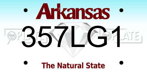 357LG1 Arkansas License Plate
