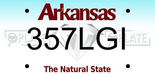 357LGI Arkansas License Plate