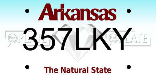 357LKY Arkansas License Plate