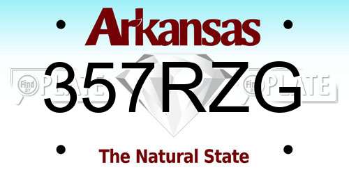 357RZG Arkansas License Plate