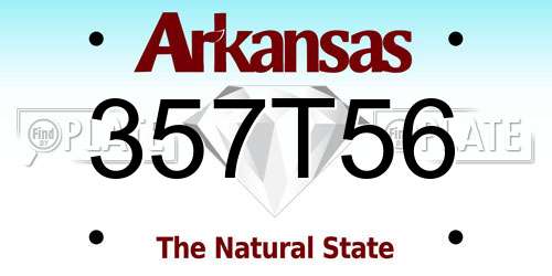 357T56 Arkansas License Plate