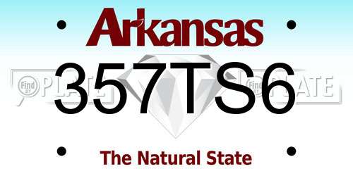 357TS6 Arkansas License Plate