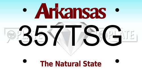 357TSG Arkansas License Plate