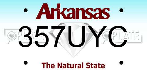 357UYC Arkansas License Plate
