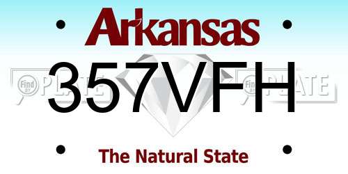357VFH Arkansas License Plate