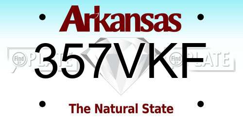 357VKF Arkansas License Plate