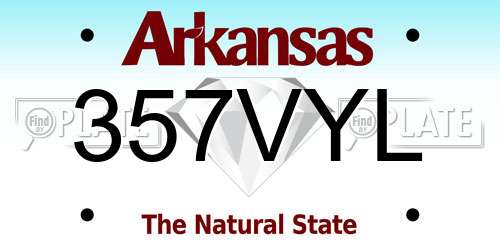 357VYL Arkansas License Plate