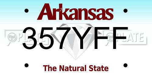 357YFF Arkansas License Plate