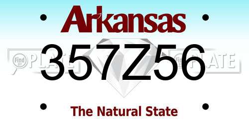 357Z56 Arkansas License Plate
