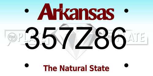 357Z86 Arkansas License Plate