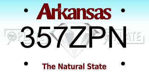 357ZPN Arkansas License Plate