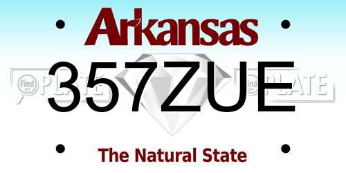357ZUE Arkansas License Plate
