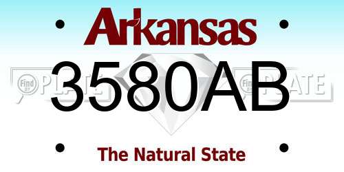 3580AB Arkansas License Plate