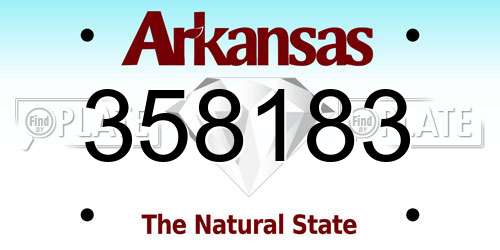 358183 Arkansas License Plate