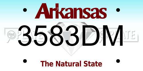 3583DM Arkansas License Plate