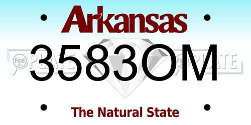 3583OM Arkansas License Plate