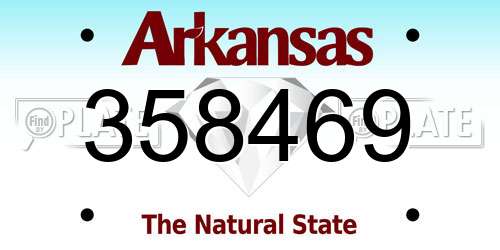 358469 Arkansas License Plate