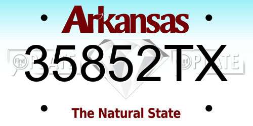 35852TX Arkansas License Plate