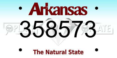 358573 Arkansas License Plate
