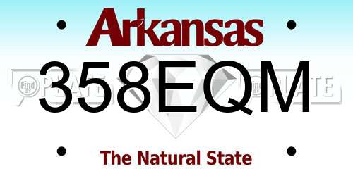 358EQM Arkansas License Plate