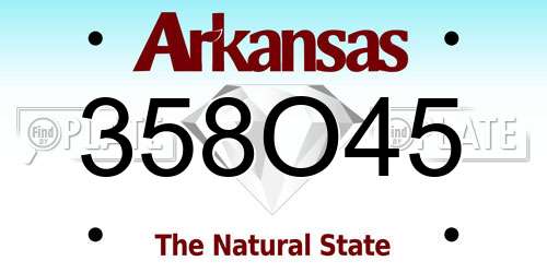 358O45 Arkansas License Plate