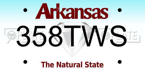 358TWS Arkansas License Plate