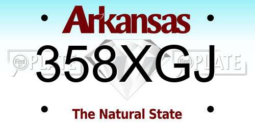 358XGJ Arkansas License Plate