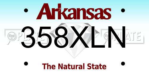 358XLN Arkansas License Plate