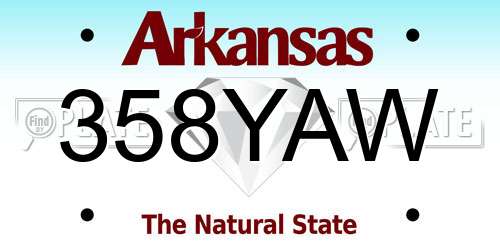 358YAW Arkansas License Plate