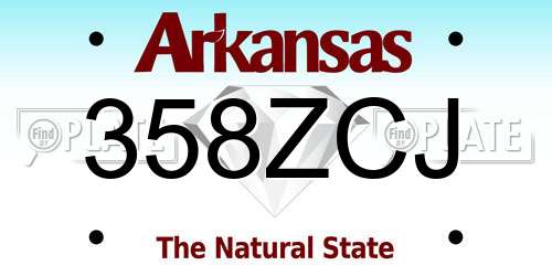 358ZCJ Arkansas License Plate