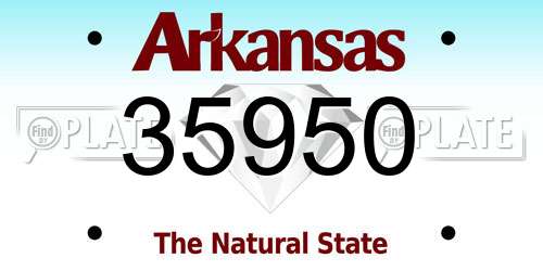35950 Arkansas License Plate