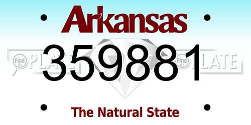 359881 Arkansas License Plate