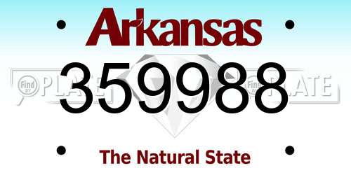 359988 Arkansas License Plate