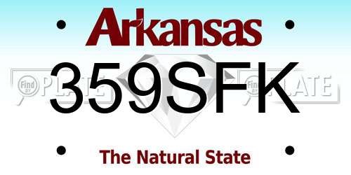 359SFK Arkansas License Plate