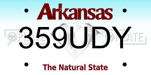 359UDY Arkansas License Plate
