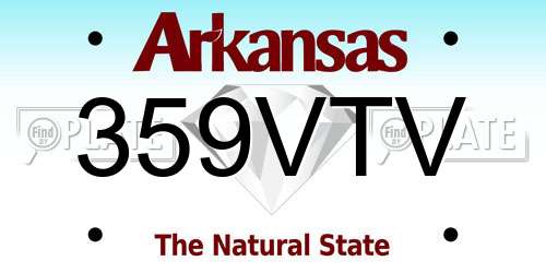 359VTV Arkansas License Plate