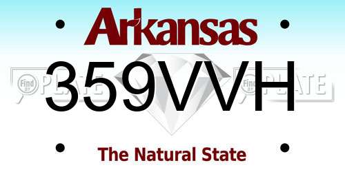 359VVH Arkansas License Plate