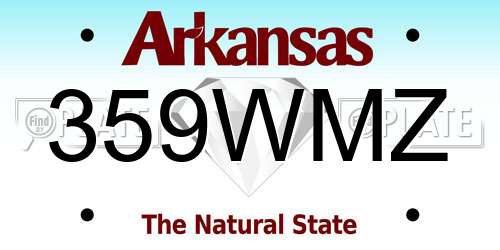 359WMZ Arkansas License Plate