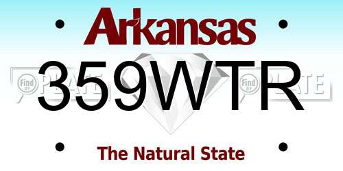 359WTR Arkansas License Plate