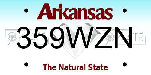 359WZN Arkansas License Plate