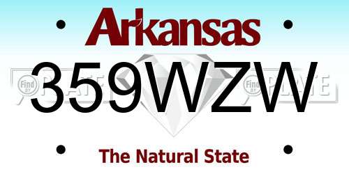 359WZW Arkansas License Plate