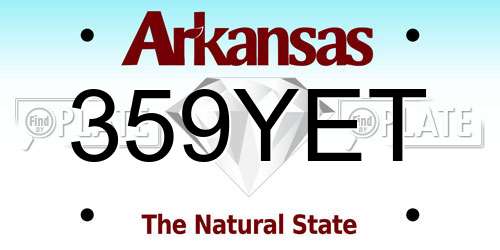 359YET Arkansas License Plate