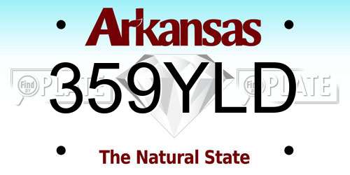 359YLD Arkansas License Plate