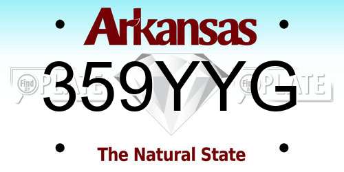 359YYG Arkansas License Plate