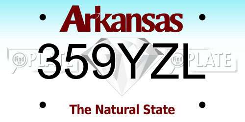 359YZL Arkansas License Plate
