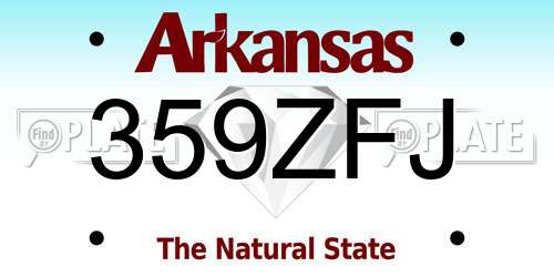 359ZFJ Arkansas License Plate