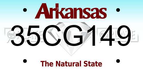 35CG149 Arkansas License Plate