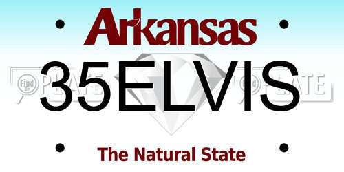 35ELVIS Arkansas License Plate