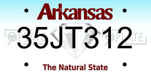 35JT312 Arkansas License Plate
