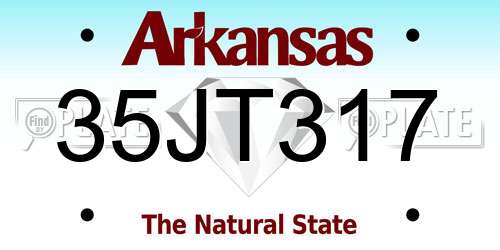 35JT317 Arkansas License Plate